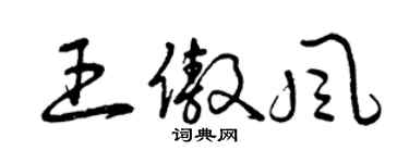 曾庆福王傲风草书个性签名怎么写