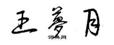 曾庆福王梦月草书个性签名怎么写