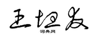 曾庆福王坦友草书个性签名怎么写