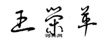 曾庆福王荣革草书个性签名怎么写