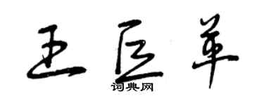 曾庆福王巨革草书个性签名怎么写