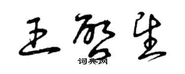 曾庆福王启望草书个性签名怎么写