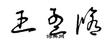曾庆福王孟修草书个性签名怎么写