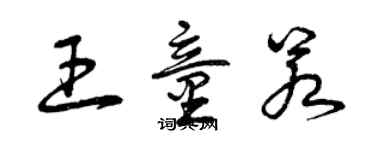 曾庆福王童若草书个性签名怎么写