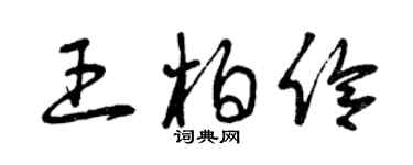 曾庆福王柏伶草书个性签名怎么写