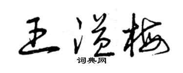 曾庆福王溢梅草书个性签名怎么写