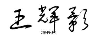 曾庆福王辉影草书个性签名怎么写