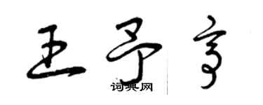 曾庆福王予亭草书个性签名怎么写