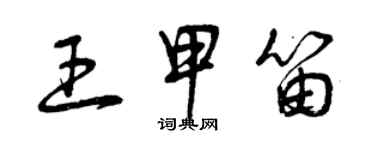 曾庆福王甲笛草书个性签名怎么写