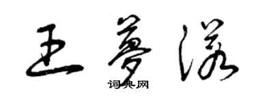 曾庆福王梦诺草书个性签名怎么写