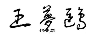 曾庆福王梦鸥草书个性签名怎么写