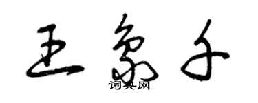 曾庆福王象千草书个性签名怎么写