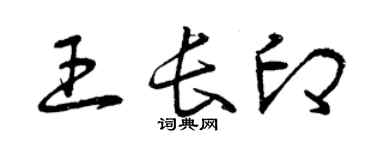 曾庆福王长印草书个性签名怎么写