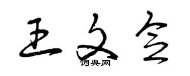 曾庆福王文念草书个性签名怎么写