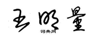 朱锡荣王明量草书个性签名怎么写