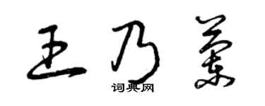 曾庆福王乃兰草书个性签名怎么写