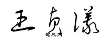 曾庆福王贞仪草书个性签名怎么写