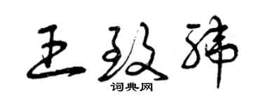 曾庆福王致纬草书个性签名怎么写