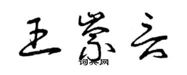 曾庆福王崇言草书个性签名怎么写