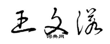曾庆福王文诺草书个性签名怎么写