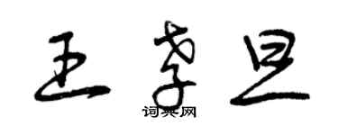 曾庆福王孝旦草书个性签名怎么写