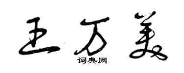 曾庆福王万美草书个性签名怎么写