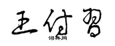 曾庆福王付习草书个性签名怎么写