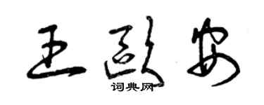 曾庆福王欧安草书个性签名怎么写