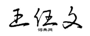 曾庆福王任文草书个性签名怎么写