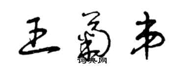 曾庆福王菊弟草书个性签名怎么写