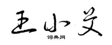 曾庆福王小艾草书个性签名怎么写