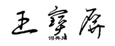 曾庆福王宝屏草书个性签名怎么写
