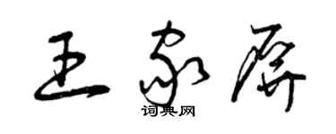曾庆福王家屏草书个性签名怎么写