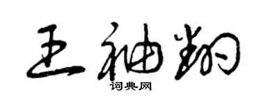 曾庆福王袖翻草书个性签名怎么写