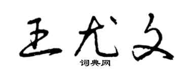 曾庆福王尤文草书个性签名怎么写