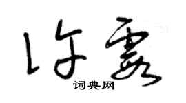 曾庆福许霞草书个性签名怎么写