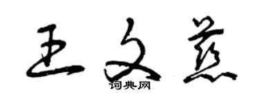 曾庆福王文慈草书个性签名怎么写