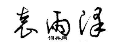 曾庆福袁雨泽草书个性签名怎么写