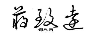 曾庆福蒋致远草书个性签名怎么写