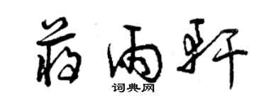 曾庆福蒋雨轩草书个性签名怎么写