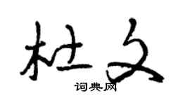 曾庆福杜文草书个性签名怎么写