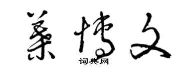 曾庆福叶博文草书个性签名怎么写
