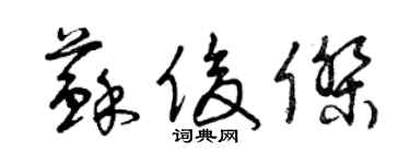 曾庆福苏俊杰草书个性签名怎么写