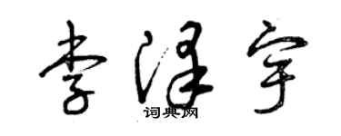 曾庆福李泽宇草书个性签名怎么写