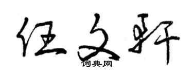曾庆福任文轩草书个性签名怎么写