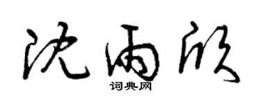 曾庆福沈雨欣草书个性签名怎么写