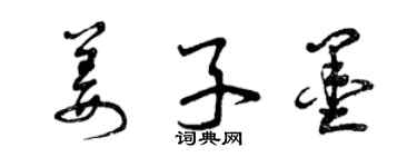 曾庆福姜子墨草书个性签名怎么写