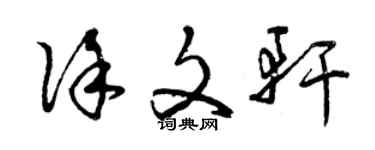 曾庆福徐文轩草书个性签名怎么写