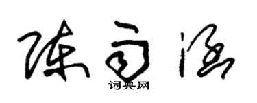 朱锡荣陈雨涵草书个性签名怎么写