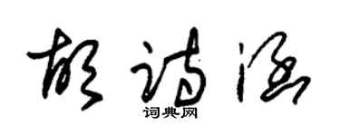 朱锡荣胡诗涵草书个性签名怎么写